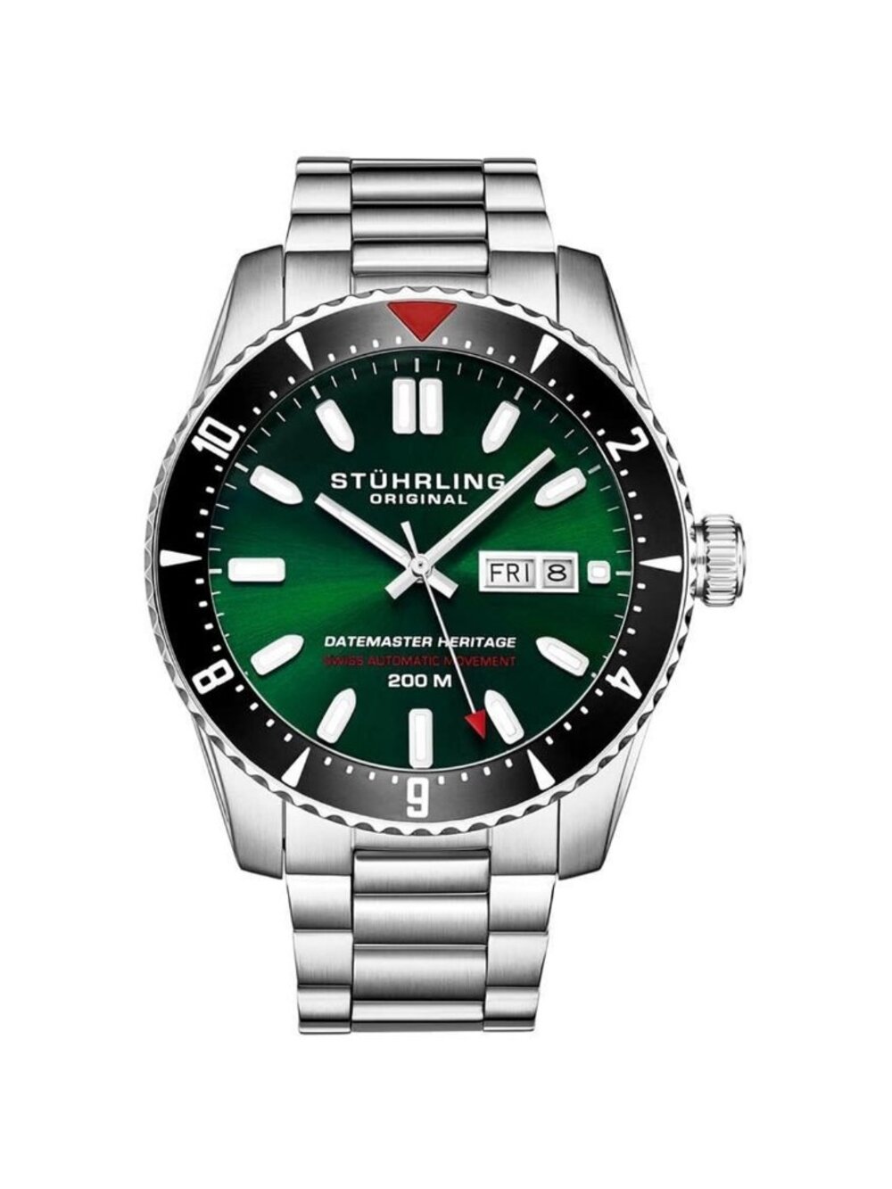 NWT Stuhrling Original Aquadiver Automatic Green Dial Men's Watch